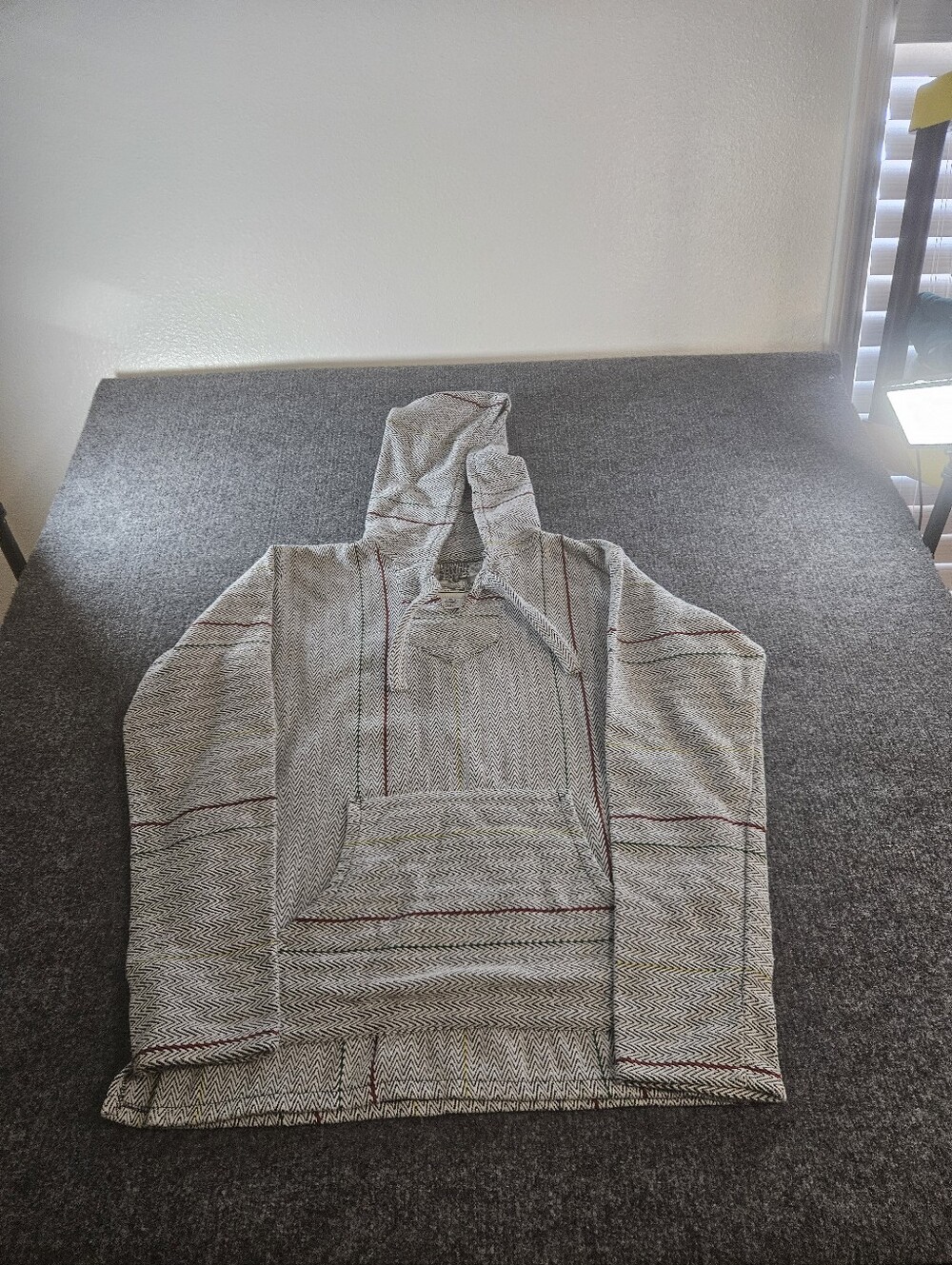 Original Senor Lopez Gray Striped  Baja Hoodie XL